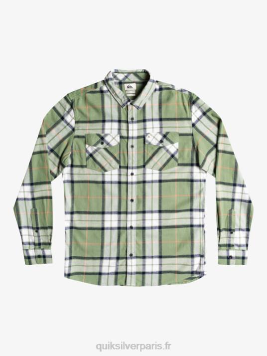 Hommes Quiksilver chemise en flanelle stretch à manches longues tilleul D6PT1427 loden frost tilleul stretch