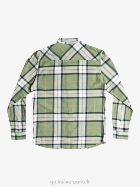 Hommes Quiksilver chemise en flanelle stretch à manches longues tilleul D6PT1427 loden frost tilleul stretch