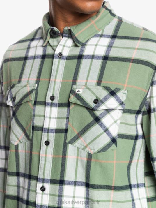 Hommes Quiksilver chemise en flanelle stretch à manches longues tilleul D6PT1427 loden frost tilleul stretch