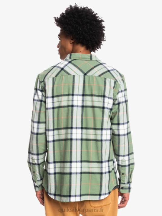 Hommes Quiksilver chemise en flanelle stretch à manches longues tilleul D6PT1427 loden frost tilleul stretch