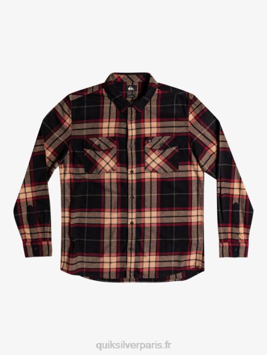 Hommes Quiksilver chemise en flanelle stretch à manches longues tilleul D6PT1428 tronçon de tilleul noir