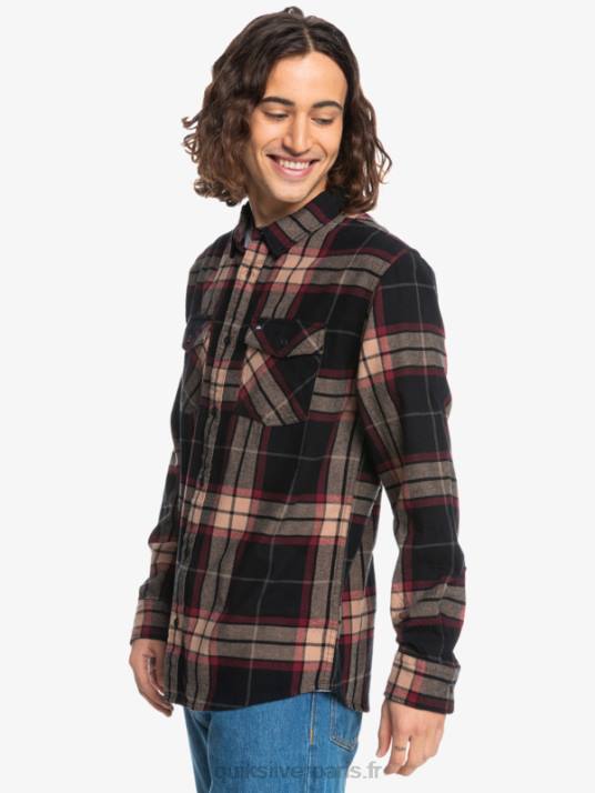 Hommes Quiksilver chemise en flanelle stretch à manches longues tilleul D6PT1428 tronçon de tilleul noir