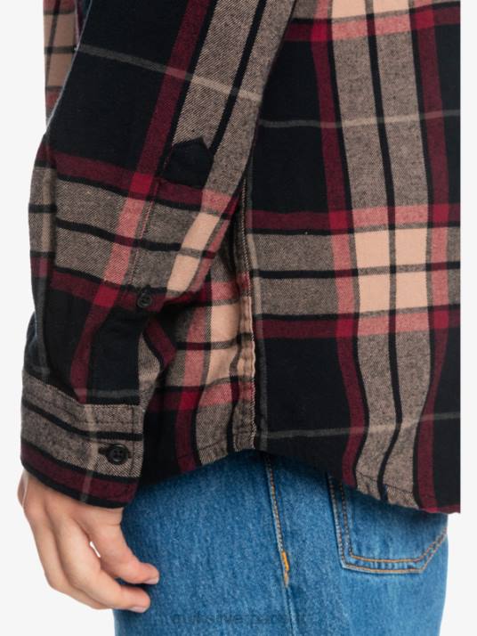 Hommes Quiksilver chemise en flanelle stretch à manches longues tilleul D6PT1428 tronçon de tilleul noir