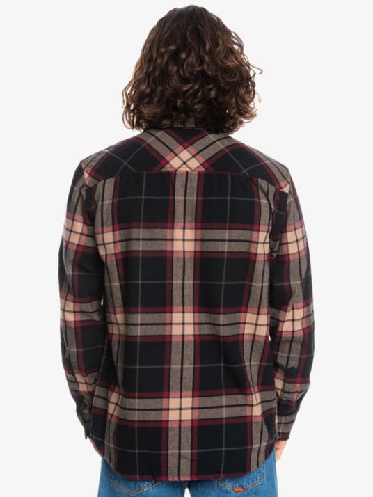 Hommes Quiksilver chemise en flanelle stretch à manches longues tilleul D6PT1428 tronçon de tilleul noir