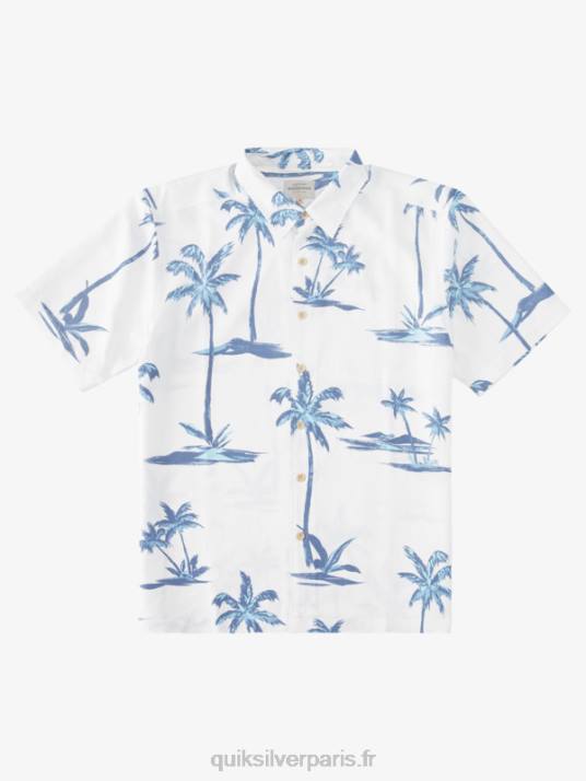 Hommes Quiksilver chemise hawaïenne manche courte waterman sea brise D6PT1501 brise de mer bleu crépuscule