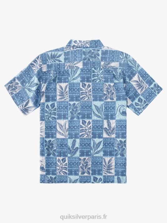 Hommes Quiksilver chemise hawaïenne waterman leaf boxes D6PT917 boîtes à feuilles bleu crépuscule