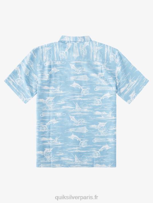 Hommes Quiksilver chemise hawaïenne waterman marlin jig D6PT900 gabarit de marlin bleu crépuscule