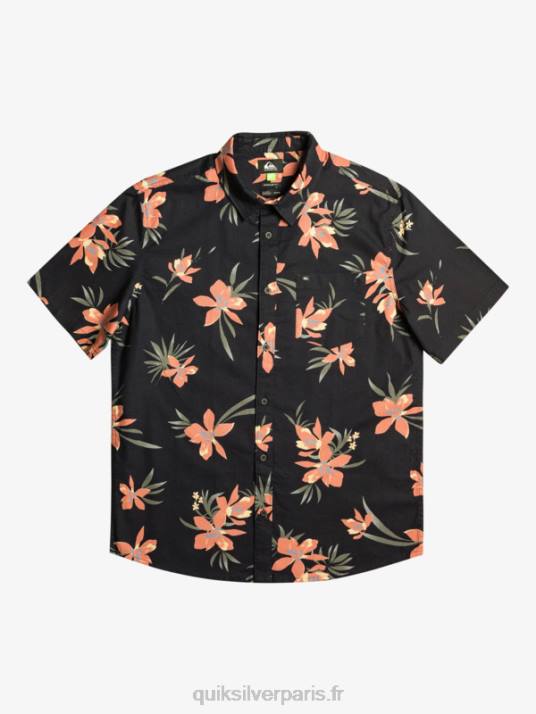 Hommes Quiksilver chemise à manches courtes D6PT1087 noir holisé
