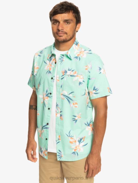 Hommes Quiksilver chemise à manches courtes D6PT1089 verre de plage holidazé