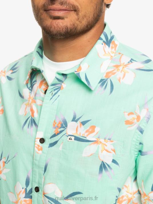 Hommes Quiksilver chemise à manches courtes D6PT1089 verre de plage holidazé