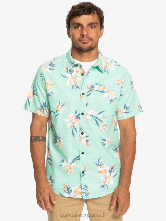 Hommes Quiksilver chemise à manches courtes D6PT1089 verre de plage holidazé