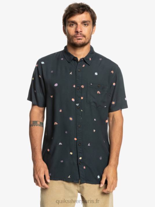 Hommes Quiksilver chemise à manches courtes D6PT1227 minimarque goudronnée