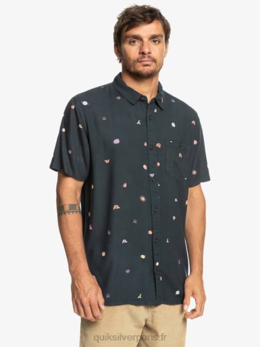 Hommes Quiksilver chemise à manches courtes D6PT1227 minimarque goudronnée