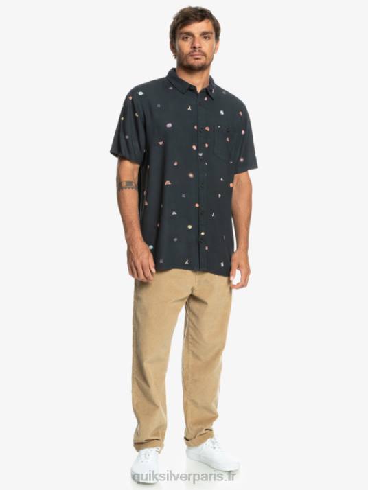 Hommes Quiksilver chemise à manches courtes D6PT1227 minimarque goudronnée