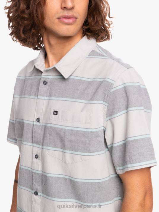 Hommes Quiksilver chemise à manches courtes aux heures de grande écoute D6PT1620 gris violet prime time