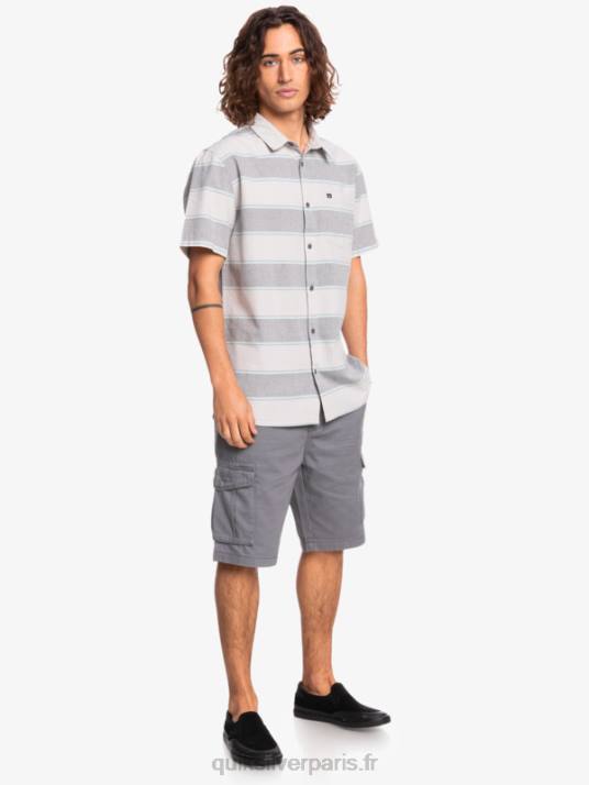 Hommes Quiksilver chemise à manches courtes aux heures de grande écoute D6PT1620 gris violet prime time