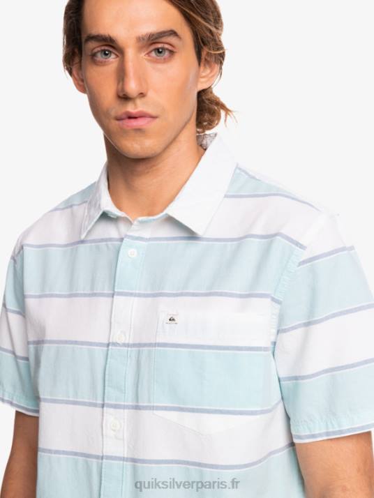 Hommes Quiksilver chemise à manches courtes aux heures de grande écoute D6PT1621 heure de grande écoute blanche