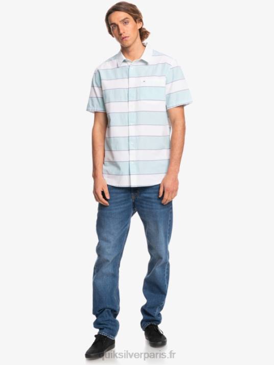 Hommes Quiksilver chemise à manches courtes aux heures de grande écoute D6PT1621 heure de grande écoute blanche