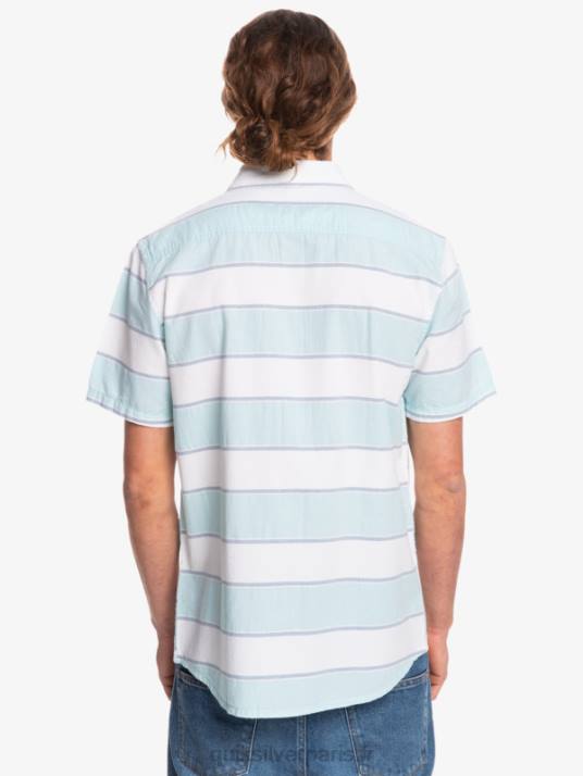 Hommes Quiksilver chemise à manches courtes aux heures de grande écoute D6PT1621 heure de grande écoute blanche