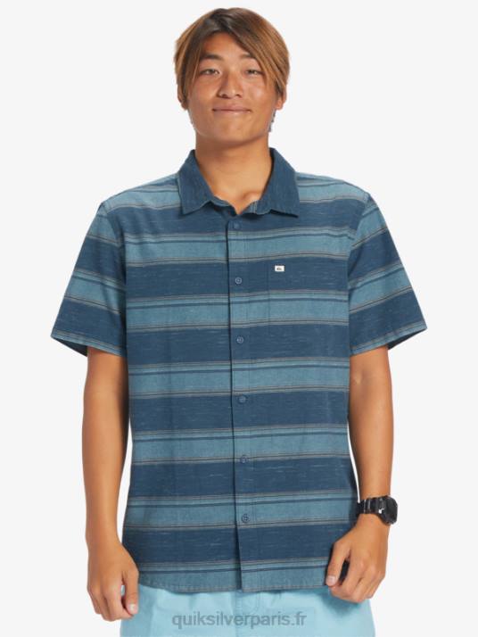 Hommes Quiksilver chemise à manches courtes cali sunrise D6PT446 minuit marine cali str