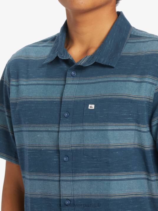 Hommes Quiksilver chemise à manches courtes cali sunrise D6PT446 minuit marine cali str