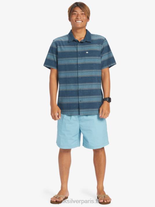 Hommes Quiksilver chemise à manches courtes cali sunrise D6PT446 minuit marine cali str