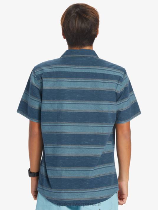 Hommes Quiksilver chemise à manches courtes cali sunrise D6PT446 minuit marine cali str