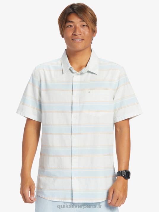 Hommes Quiksilver chemise à manches courtes cali sunrise D6PT447 ciel bleu cali str