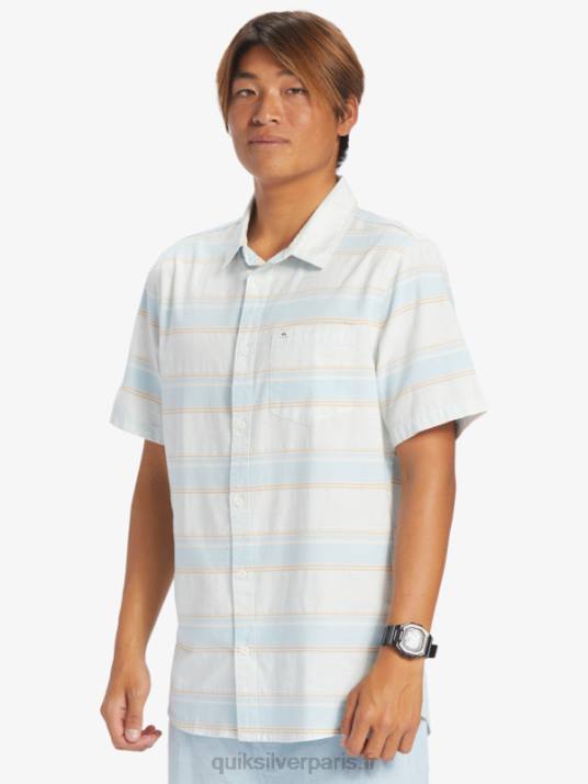 Hommes Quiksilver chemise à manches courtes cali sunrise D6PT447 ciel bleu cali str