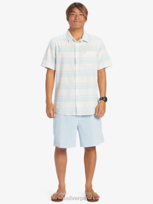 Hommes Quiksilver chemise à manches courtes cali sunrise D6PT447 ciel bleu cali str