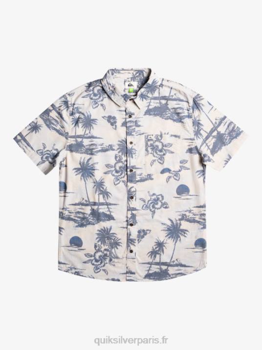 Hommes Quiksilver chemise à manches courtes en coton à flux d\'air D6PT1368 flux d\'air de bouleau