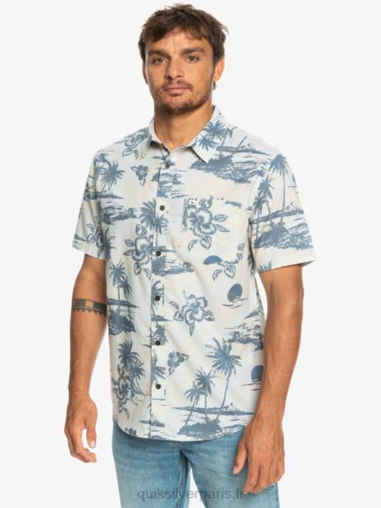 Hommes Quiksilver chemise à manches courtes en coton à flux d\'air D6PT1368 flux d\'air de bouleau