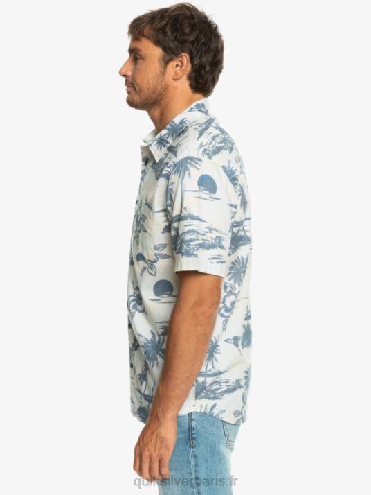 Hommes Quiksilver chemise à manches courtes en coton à flux d\'air D6PT1368 flux d\'air de bouleau