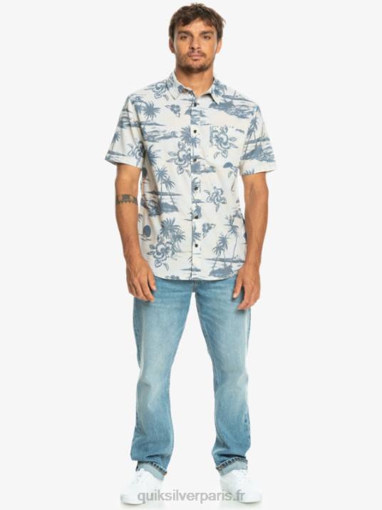 Hommes Quiksilver chemise à manches courtes en coton à flux d\'air D6PT1368 flux d\'air de bouleau