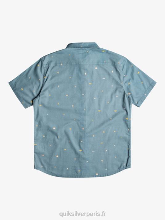 Hommes Quiksilver chemise à manches courtes espacées D6PT1629 bleu provincial espacé