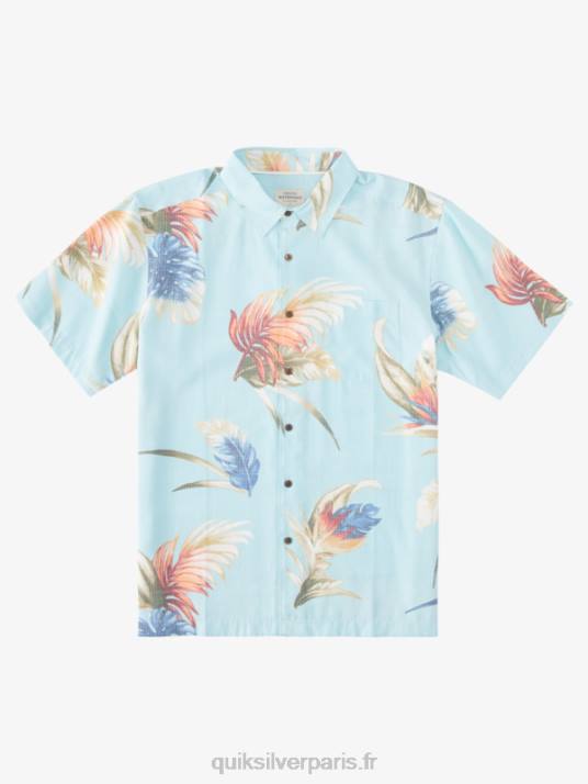 Hommes Quiksilver chemise à manches courtes à fleurs arc-en-ciel waterman D6PT825 aquatique arc-en-ciel floral