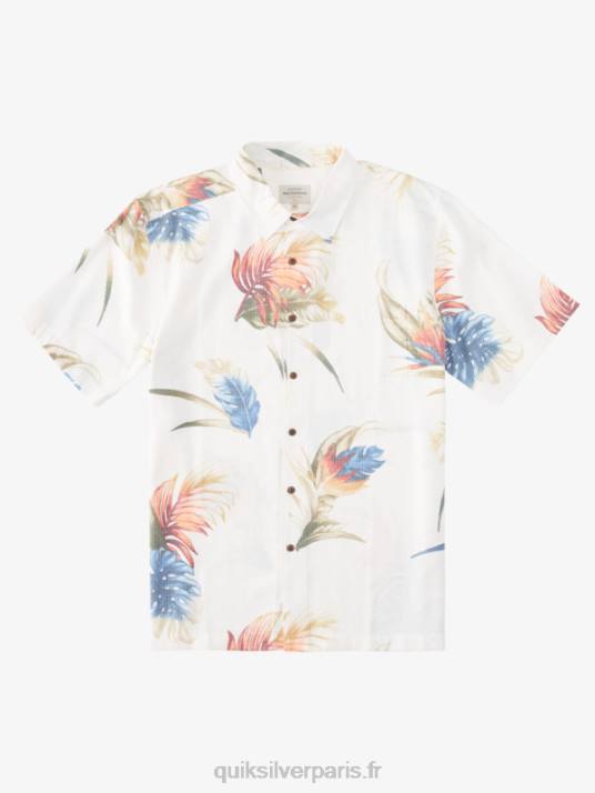 Hommes Quiksilver chemise à manches courtes à fleurs arc-en-ciel waterman D6PT826 arc-en-ciel blanc antique floral
