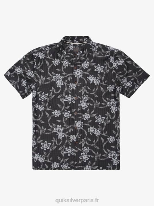 Hommes Quiksilver chemise à manches courtes à flux torsadé waterman D6PT1352 flux torsadé noir