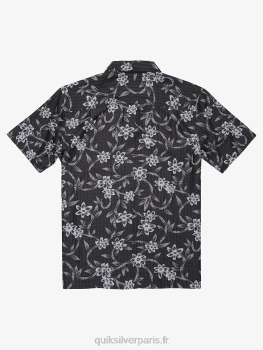 Hommes Quiksilver chemise à manches courtes à flux torsadé waterman D6PT1352 flux torsadé noir