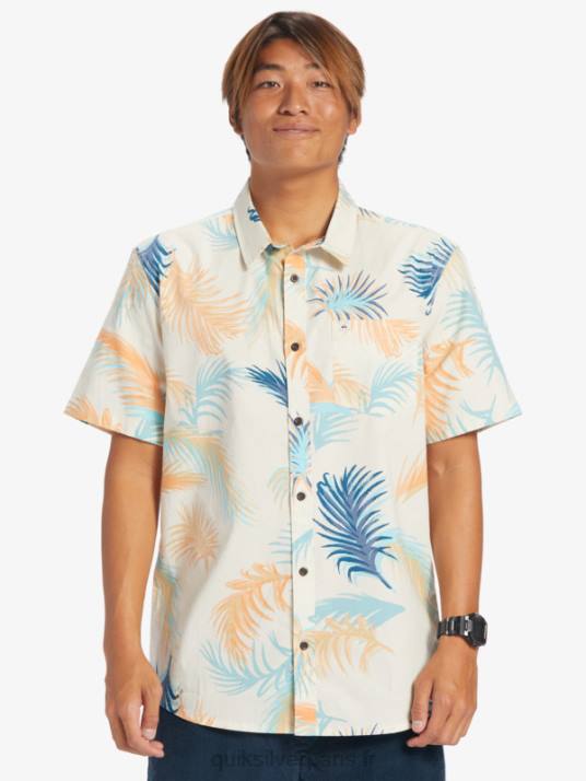 Hommes Quiksilver chemise à manches courtes à imprimé tropical D6PT550 pépin tropical de bouleau