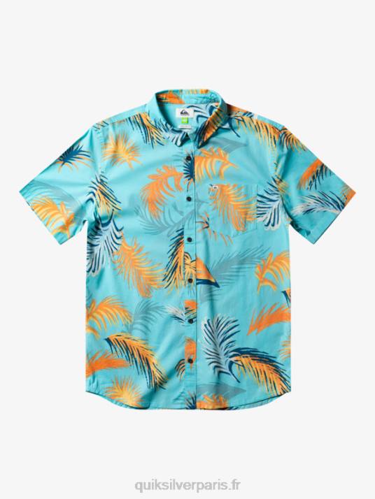 Hommes Quiksilver chemise à manches courtes à imprimé tropical D6PT552 pépin tropical bleu ange