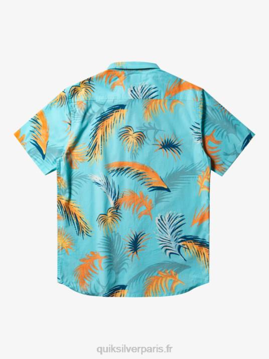 Hommes Quiksilver chemise à manches courtes à imprimé tropical D6PT552 pépin tropical bleu ange