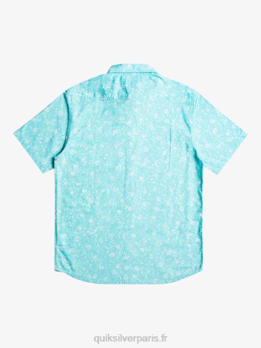 Hommes Quiksilver chemise à manches courtes moelleux fuzz D6PT1230 fuzz moelleux bleu ciel
