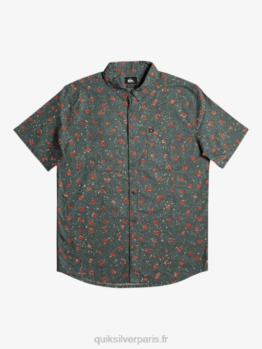 Hommes Quiksilver chemise à manches courtes moelleux fuzz D6PT1231 fuzz moelleux ardoise sombre