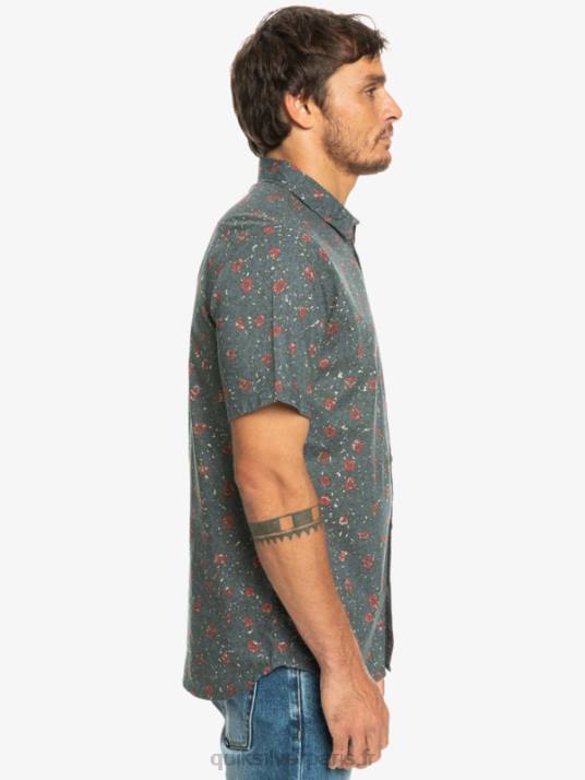 Hommes Quiksilver chemise à manches courtes moelleux fuzz D6PT1231 fuzz moelleux ardoise sombre