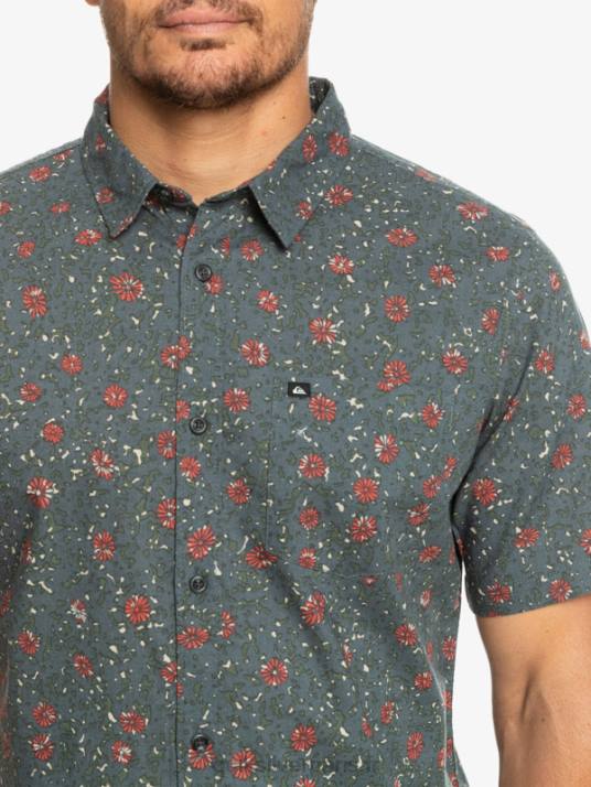 Hommes Quiksilver chemise à manches courtes moelleux fuzz D6PT1231 fuzz moelleux ardoise sombre