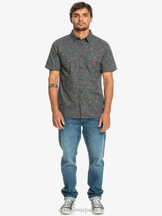 Hommes Quiksilver chemise à manches courtes moelleux fuzz D6PT1231 fuzz moelleux ardoise sombre