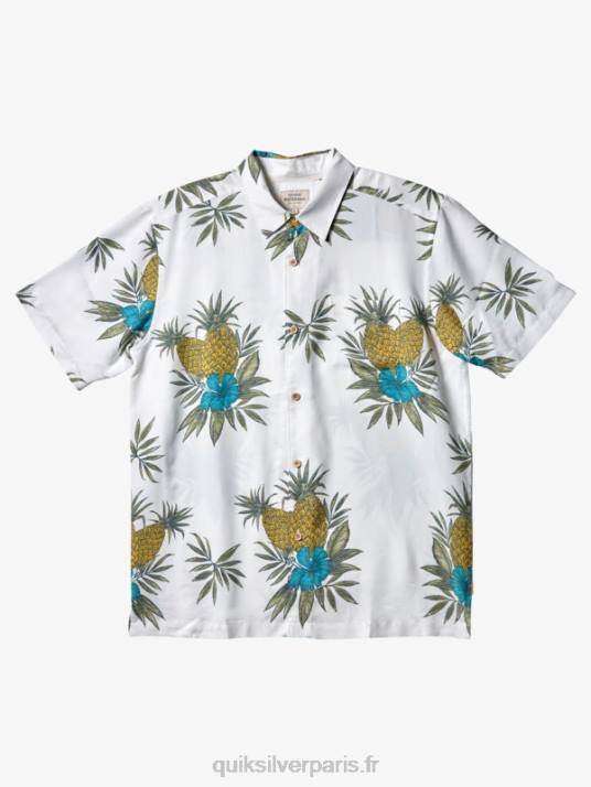 Hommes Quiksilver chemise à manches courtes pour travail sur le terrain waterman D6PT450 travail de champ blanc antique