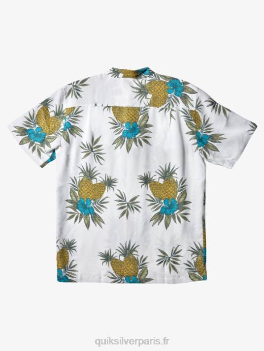 Hommes Quiksilver chemise à manches courtes pour travail sur le terrain waterman D6PT450 travail de champ blanc antique