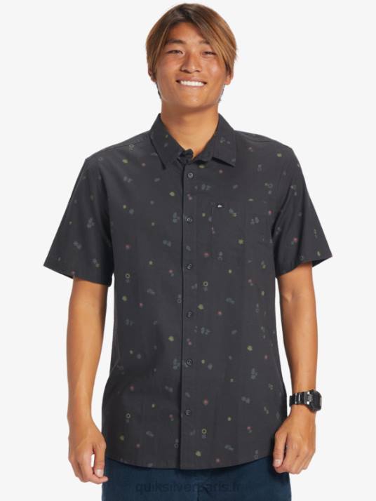 Hommes Quiksilver chemise à manches courtes rave paisible D6PT589 tarmac paisible rave ss